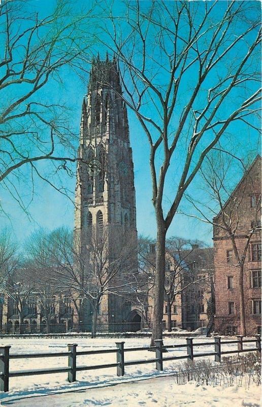 New Haven Connecticut~Yale University~Harkness Tower~1962 Postcard
