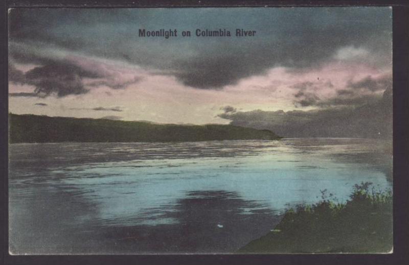 Moonlight on Columbia River,OR Postcard