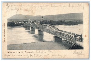 c1905 Bridge Mautern an der Donau Krems-Land Austria Antique Posted Postcard