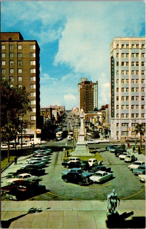 South Carolina Columbia Looking Down Main Street From Capitol Steps