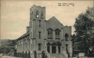 Ford City Pennsylvania PA First Baptist Church c1910 Vintage Postcard