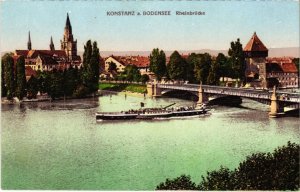 CPA KONSTANZ a. BODENSEE Rheinbrucke GERMANY (1271173) 