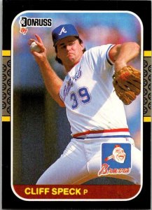 1987 Donruss Baseball Card Cliff Speck Atlanta Braves sk20265