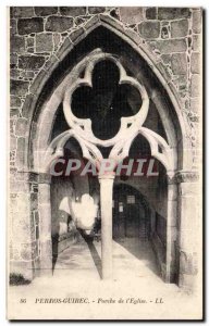 Old Postcard Perros Guirec Porch of the Church