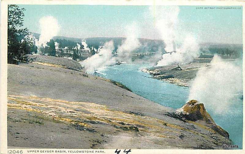 Upper Geyser Basin Yellowstone Park WYOMING Detroit Publishing 1483 postcard