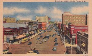 Postcard Broadway Looking North Fargo ND