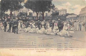 Tug of War Navy Training Station Yerba Buena Island San Francisco CA postcard