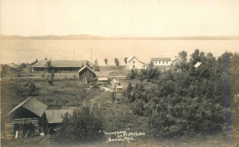 Michigan Beulah Thompson Platte lake C-1910 RPPC Photo Postcard 22-6341