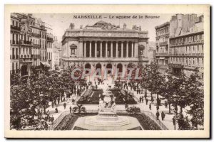 Old Postcard Marseille Square De La Bourse