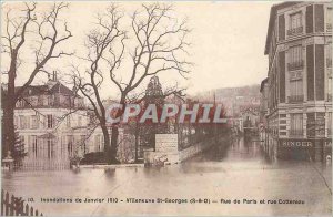 Old Postcard Villeneuve St Georges S O Street and Paris Street Cottereau