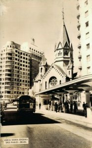 Brazil Igreja Santa Efigenia Sao Paulo Vintage RPPC 08.00