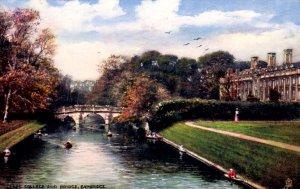 Cambridge, England - The Clare College and Bridge - Tuck Oilette Postcard -c1908