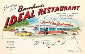 NE, York, Nebraska, Burnham's Ideal Restaurant, Colorpicture No. P18136