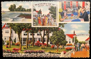 Vintage Postcard 1930-1945 Waterview Beach Hotel, Waterview, Maryland