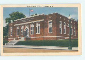 Linen POST OFFICE SCENE Catskill New York NY AF1016