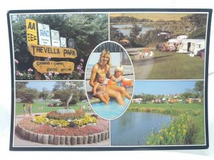 Trevella Caravan & Camping Park Crantock Newquay Cornwall Vintage Postcard 1980s