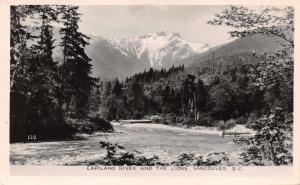 VANCOUVER BRITISH COL~CAPILANO RIVER~THE LIONS~GOWEN SUTTON REAL PHOTO POSTCARD