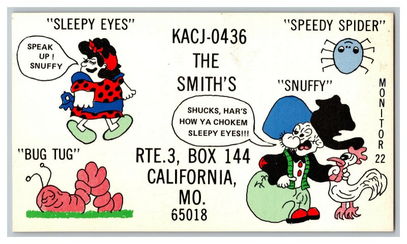 Postcard QSL Radio Card From California MO Missouri KACJ-0436 