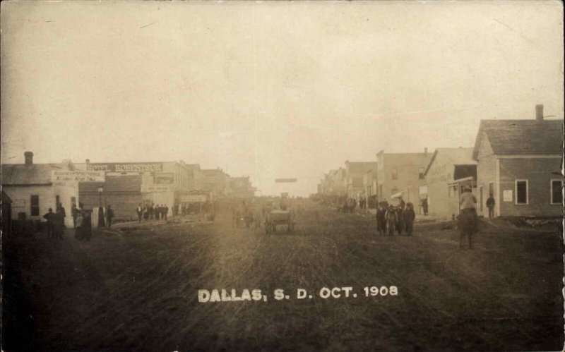 Dallas SD Street Scene 1908 Real Photo Postcard