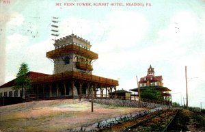 Pennsylvania Reading Mt Penn Tower & Summit Hotel 1908