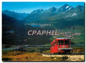 Postcard Modern Switzerland Muottas Muragi Bahn