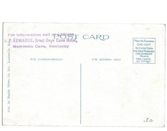 Postcard - Rustic Path To Great Onyx - Mammoth Cave Kentucky KY -c1910