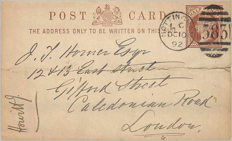 Entier Postal Stationery Postal Britain Great Britain 1 / 2p Nottingham for L...