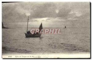 Old Postcard clouds Effects sea boat