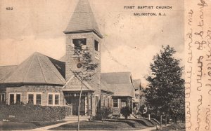 Vintage Postcard 1905 First Baptist Historical Church Arlington New Jersey NJ