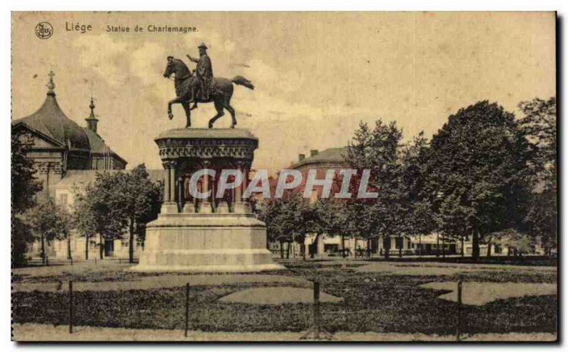 Postcard Liege Old Statue of Charlemagne