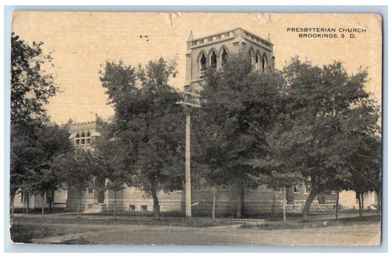 Brookings South Dakota Postcard Presbyterian Church Chapel Exterior 1916 Vintage