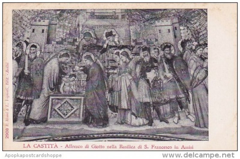 Italy Assisi Perugia La Castita Affresco Di Giotto Nella Di Saint Francesco I...