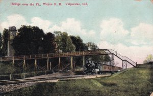 VALPARAISO, Indiana, PU-1909; Bridge Over The Ft., Wayne R.R.