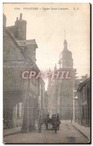 Old Postcard Fougeres Eglise Saint Leonard