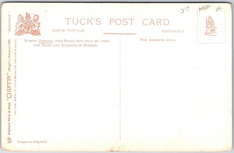 VINTAGE POSTCARD TOMB OF THE BLACK PRINCE AT CANTERBURY CATHEDRAL TUCK'S OILETTE