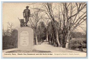 Concord Massachusetts MA Postcard Minute Men Monument And Old North Bridge