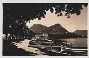 Switzerland Lugano Quai Vintage RPPC C175