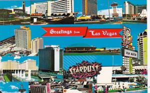 Nevada Greetings With Multi View Strip Hotels