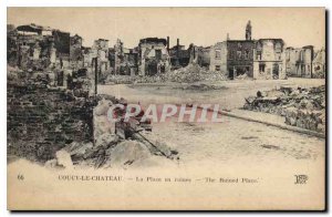 Old Postcard Army Coucy the Castle Place in ruins