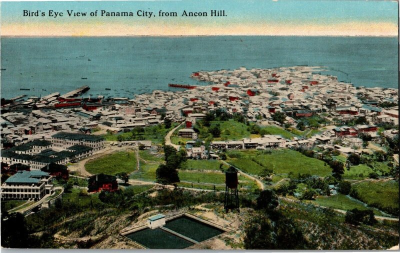 Aerial View of Panama City from Ancon Hill Vintage Postcard F49 