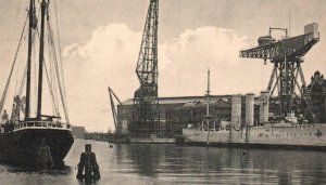 WWI Germany Imperial Navy SMS Cologne Kiel German Shipyard