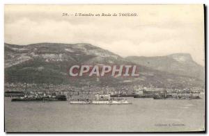 Old Postcard warship L & # 39escadre in the harbor of Toulon