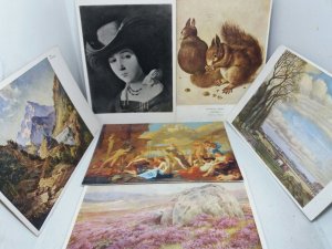 Job Lot Bulk Buy 50 Beautiful Art Painting Postcards People Places Religious etc 