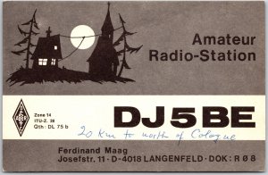 QSL Radio Card DJ5BE Amateur Radio Station Posted Postcard