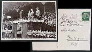 THIRD 3RD REICH NSDAP ORIGINAL PROPAGANDA POSTCARD  NUREMBERG RALLY NO.34 1938