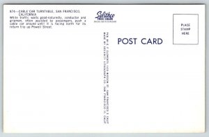 Cable Car Turntable Postcard - San Francisco - California