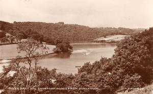 uk31015 sharpham woods and river dart from duncannon ireland real photo