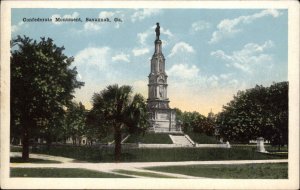 Savannah Georgia GA Confederate Monument Civil War Vintage Postcard