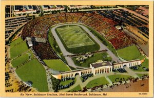 Aerial View, Baltimore Stadium 33rd St Blvd Baltimore MD Vintage Postcard A23