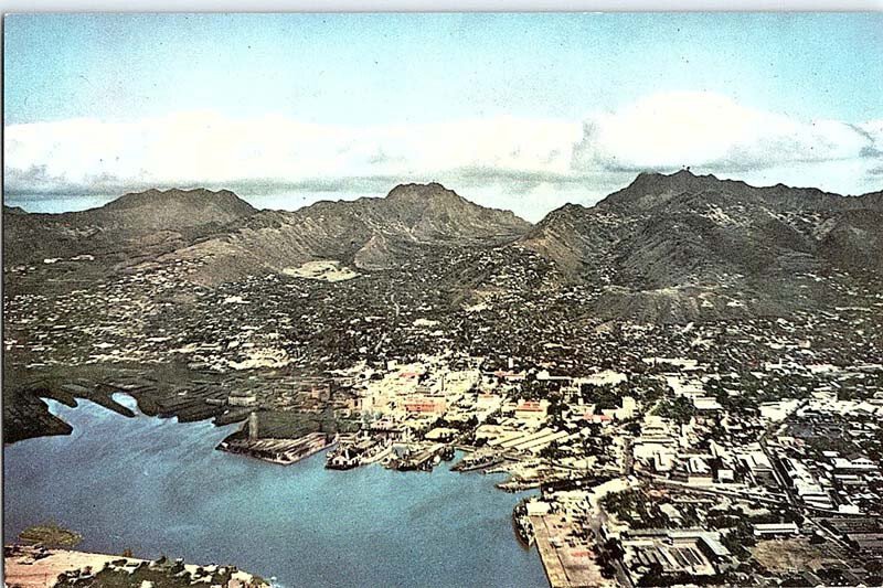 Postcard AERIAL VIEW SCENE Honolulu Hawaii HI AJ4358